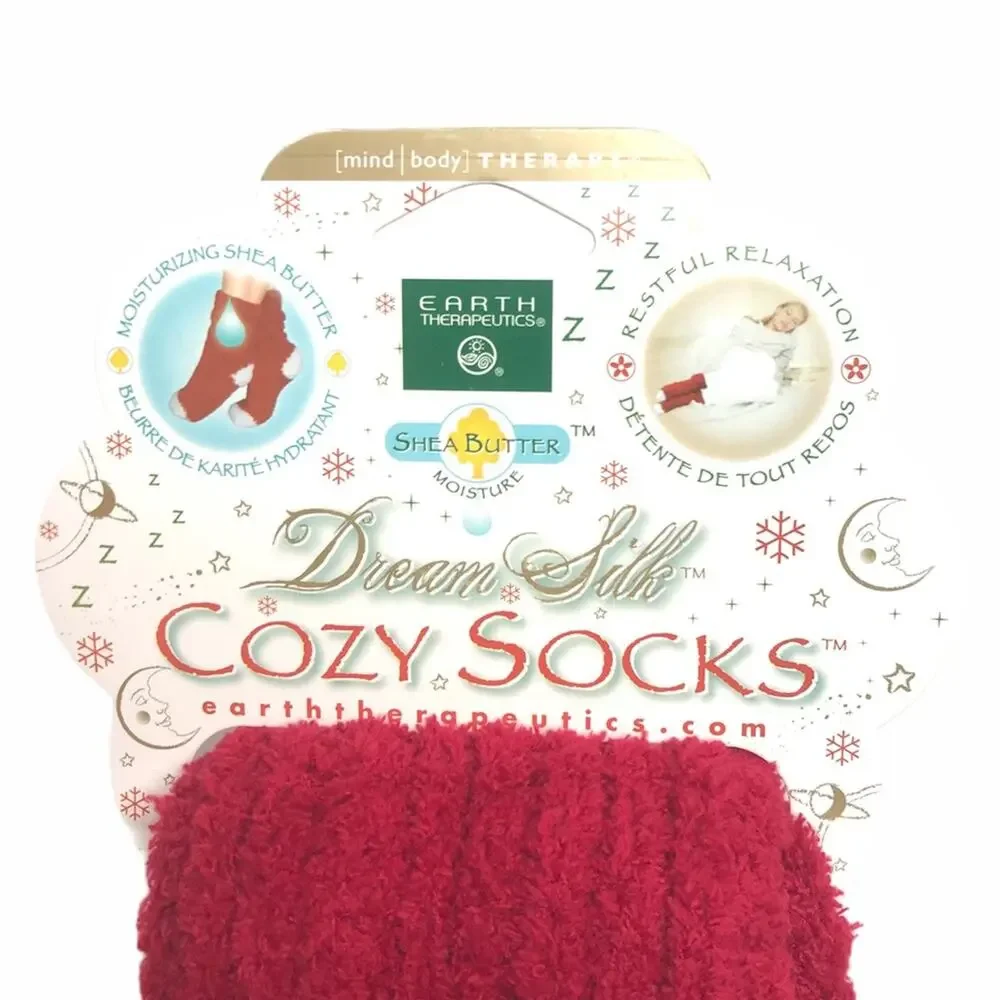 Earth Therapeutics Crew Socks Red White